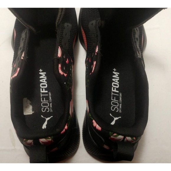 Puma 195390-01 Black And Pink Floral Pattern Sz 5C No Laces - Picture 8 of 11
